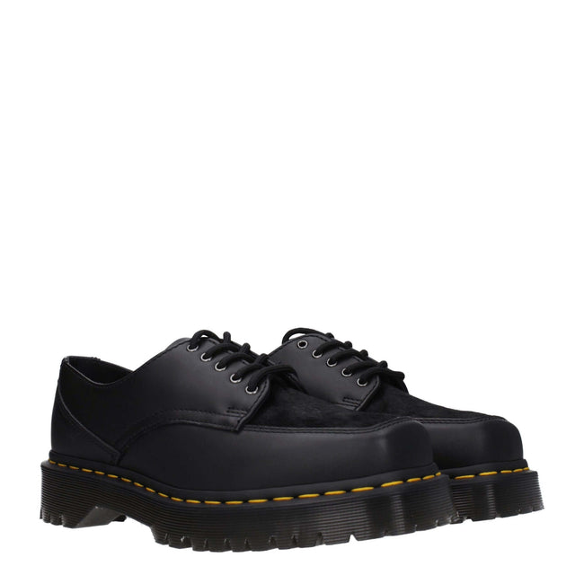 Black Leather Oxfords And DerbiesDescription: The product with MPN U5IBEX31171001 and code F79198 leather in black is a lace up and monkstrap designed by Dr. Martens. Additional Info: Style: Casual Closing type: Lace up Closure Materials: Leather Shoe sol