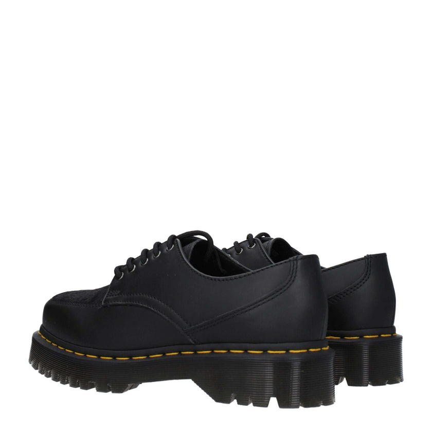Black Leather Oxfords And DerbiesDescription: The product with MPN U5IBEX31171001 and code F79198 leather in black is a lace up and monkstrap designed by Dr. Martens. Additional Info: Style: Casual Closing type: Lace up Closure Materials: Leather Shoe sol