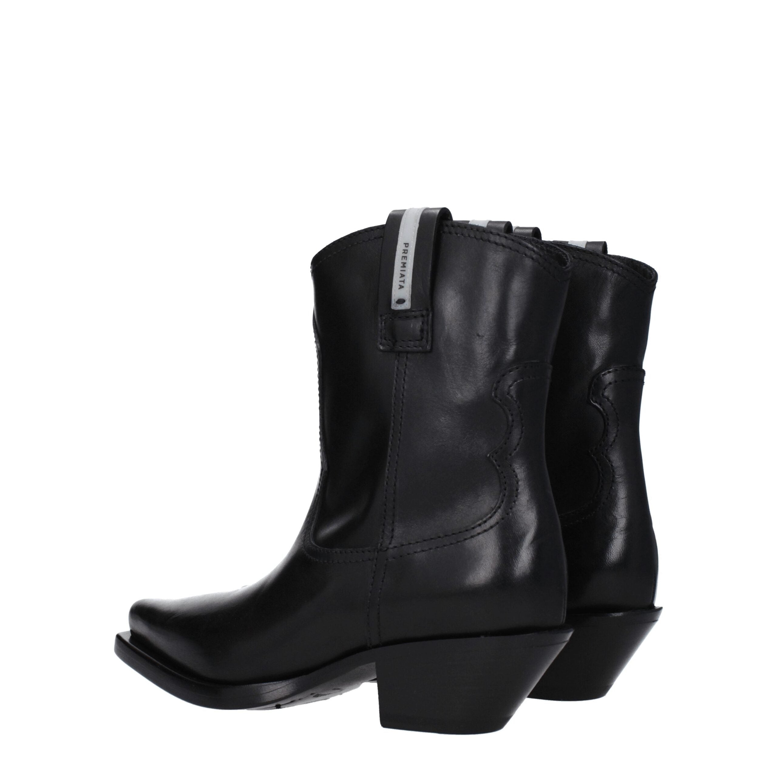 Schwarze Lederstiefeletten mit Vintage-Effekt