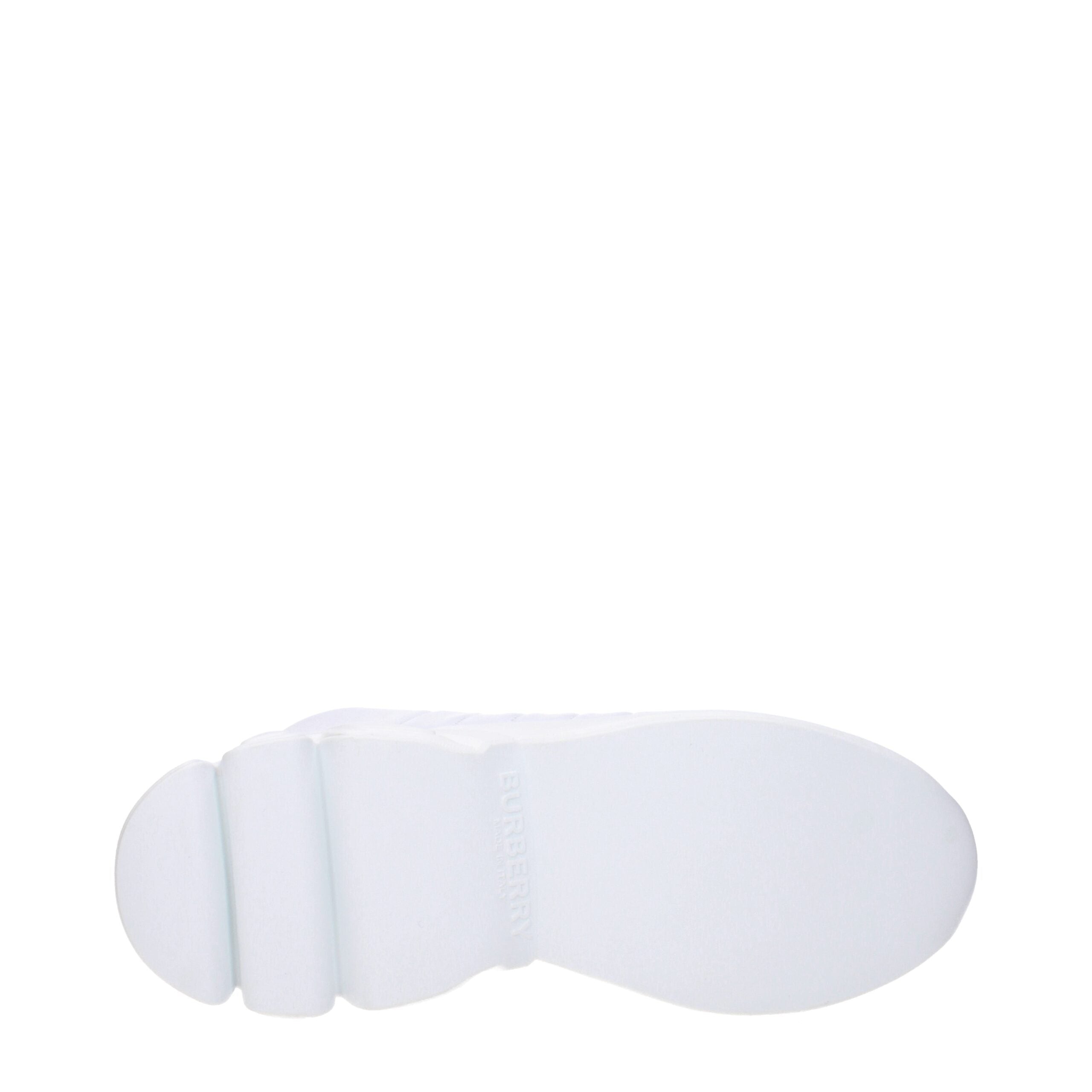 White Leather SneakersDescription: The product with MPN 8056654 and code F79878 leather in white is a sneakers designed by Burberry. It has features like front logo, back logo. Additional Info: Style: Casual Closing type: Lace up Closure Materials: Leathe