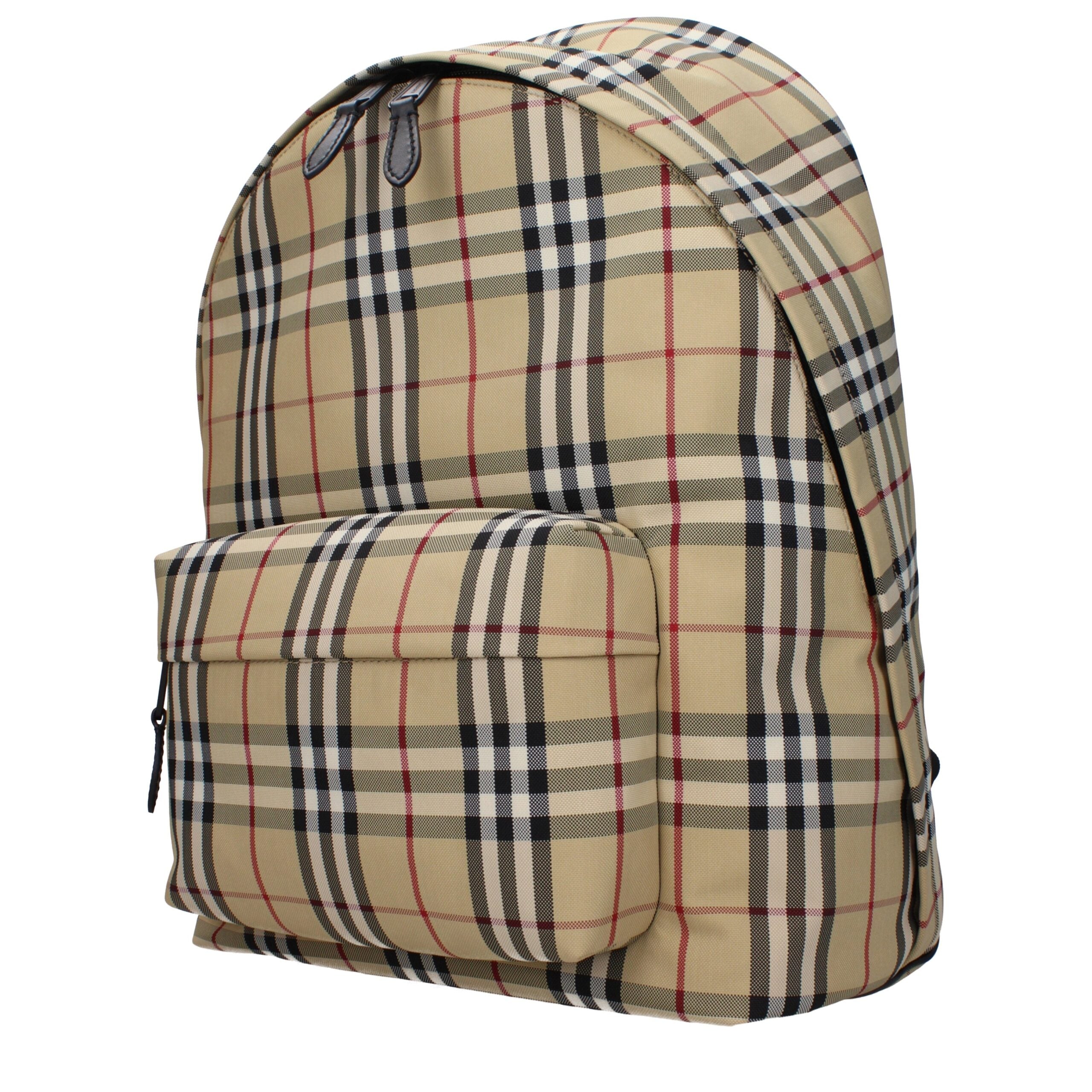 Beiger Kunstleder-Rucksack mit verstellbaren Trägern
