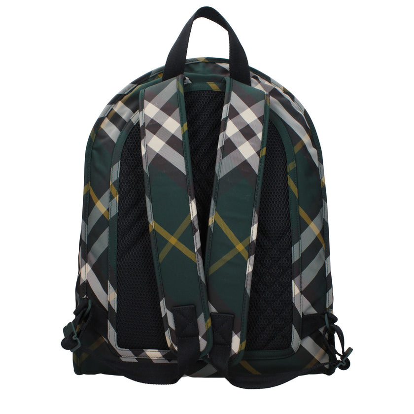Green Fabric BackpackDescription: The product with MPN 8080679 and code F80533 fabric in green is a backpacks and bumbags designed by Burberry. It has features like back adjustable straps, print which can vary. Additional Info: Color details: Silver Bag s