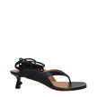 Black Leather Flip-Flop SandalsDescription: The product with MPN OWIH057LEA0011009 and code F80830 leather in black is a flip flops designed by Off-White. It has features like self tie closure. Additional Info: Closing type: Self tie Closures Shoe sole: L