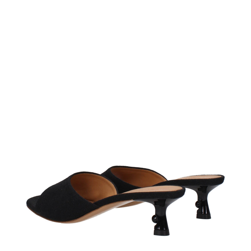 Black Linen SandalsDescription: The product with MPN OWIJ027FAB0011009 and code F80832 linen in black is a sandals designed by Off-White. Additional Info: Shoe sole: Leather Heel height: 5 cm Shoe tip: Open toe Heel type: Mid heels MPN: OWIJ027FAB0011009