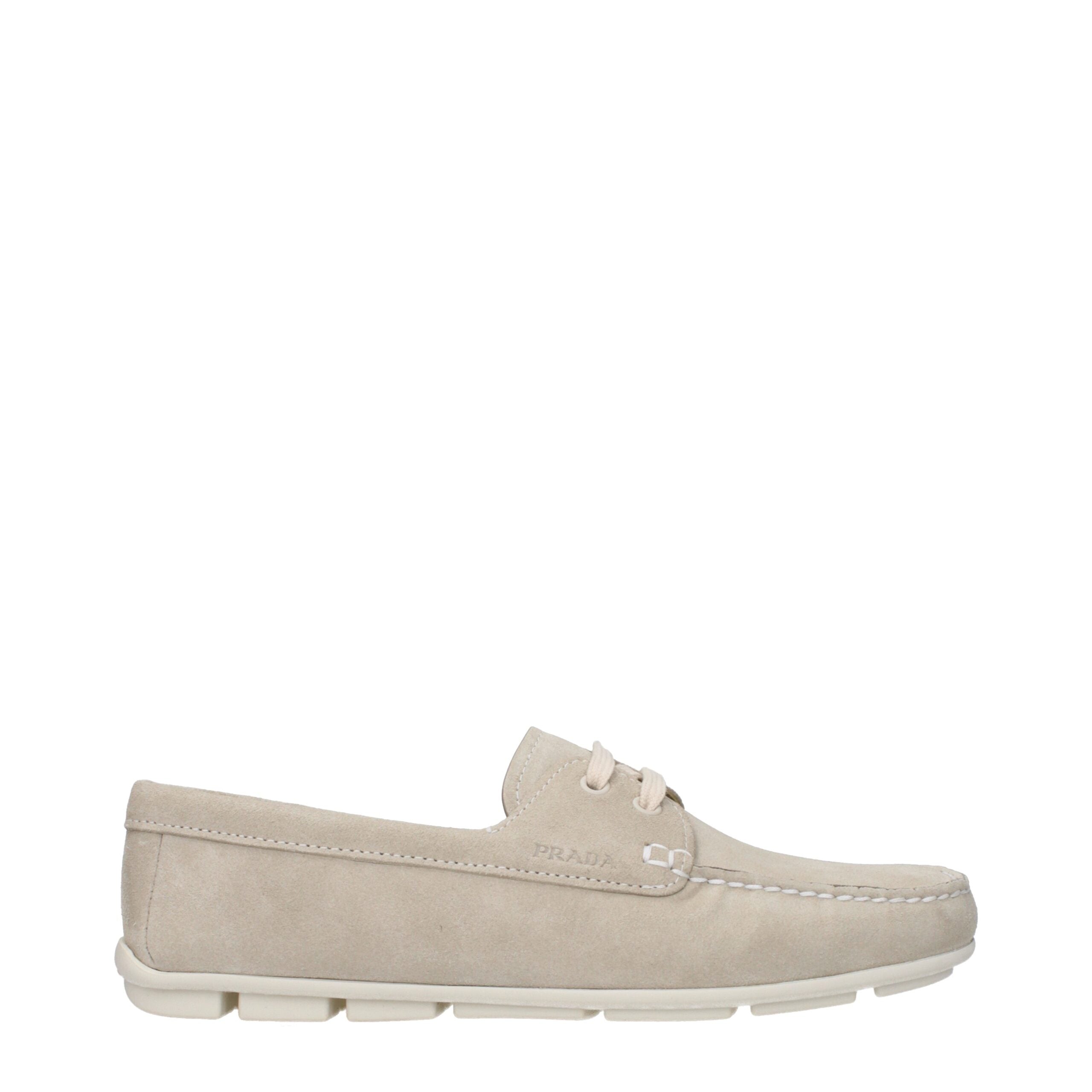 Gray Leather Loafers with Side Logo