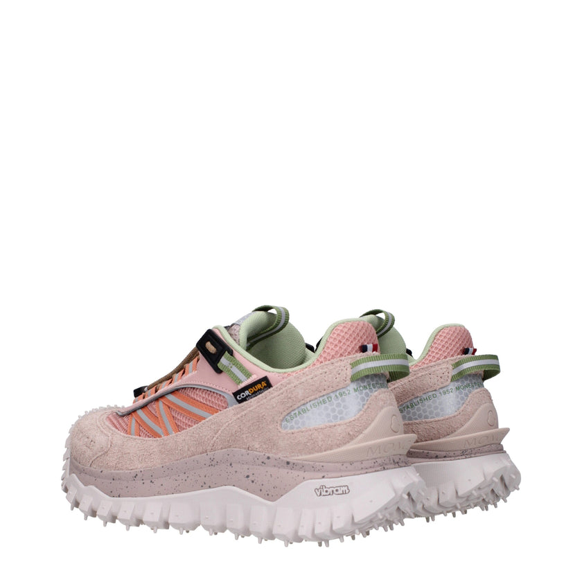 Pink Leather Athletic SneakersDescription: The product with MPN 4M00160M4052516 and code F81004 suede in pink is a sneakers designed by Moncler. It has features like front logo, back logo. Additional Info: Closing type: Lace up Closure Materials: Suede Sh