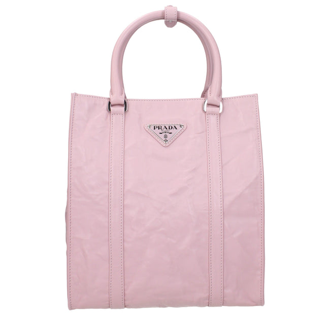 Pink Leather HandbagDescription: The product with MPN 1BG458UVLMOOF0E18 and code F81236 leather in pink is a handbags designed by Prada. It has features like front logo, removable shoulder, adjustable shoulder. Additional Info: Color details: Silver Bag s
