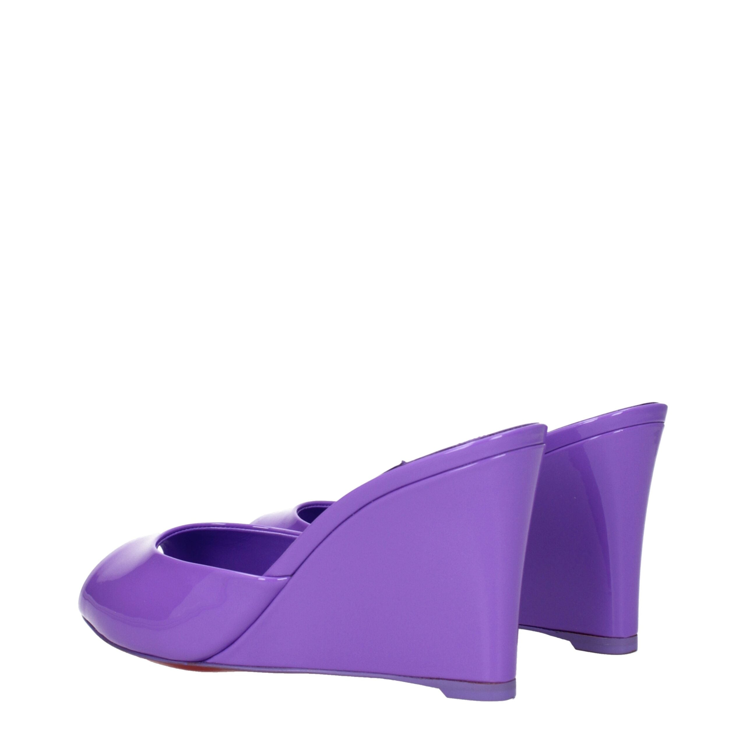 Purple Leather Wedge SandalsDescription: The product with MPN 3230054L300 and code F81223 patent leather in violet is a wedges designed by Louboutin. Additional Info: Shoe sole: Leather Wedge height: 9.5 cm Shoe tip: Open toe Heel type: Wedge MPN: 3230054
