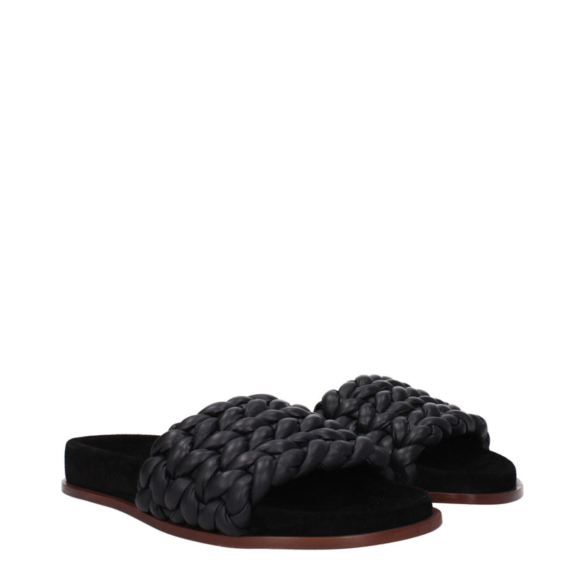 Black Leather SlippersDescription: The product with MPN CHC22S557X6001 and code F81321 leather in black is a slippers and clogs designed by Chloé. Additional Info: Style: Casual Shoe sole: Leather Shoe tip: Open toe Heel type: Low and flat MPN: CHC22S557X