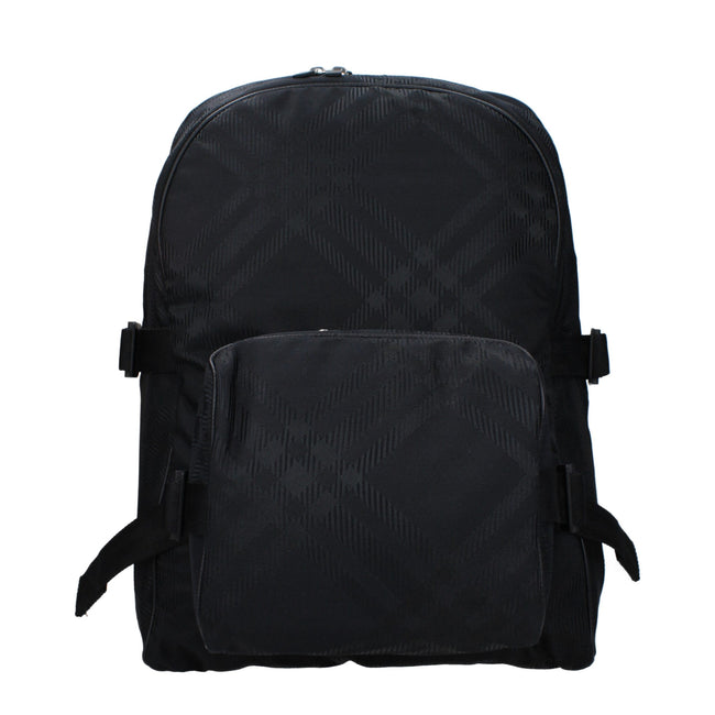 Black Fabric BackpackDescription: The product with MPN 8080840 and code F81781 fabric in black is a backpacks and bumbags designed by Burberry. It has features like side detail, back adjustable straps. Additional Info: Color details: Silver Style: Casual