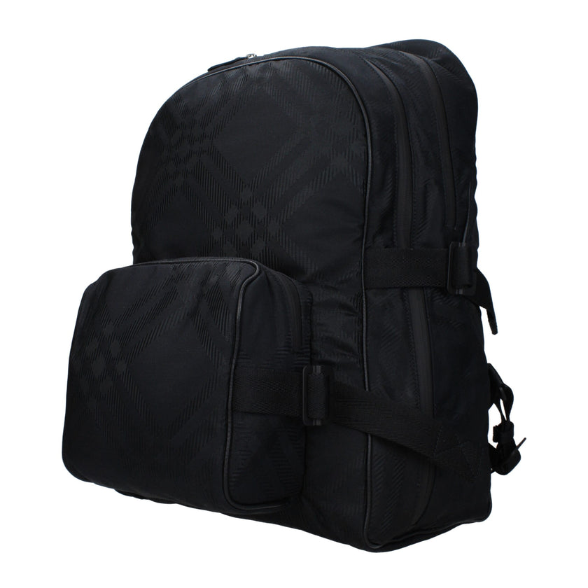 Black Fabric BackpackDescription: The product with MPN 8080840 and code F81781 fabric in black is a backpacks and bumbags designed by Burberry. It has features like side detail, back adjustable straps. Additional Info: Color details: Silver Style: Casual