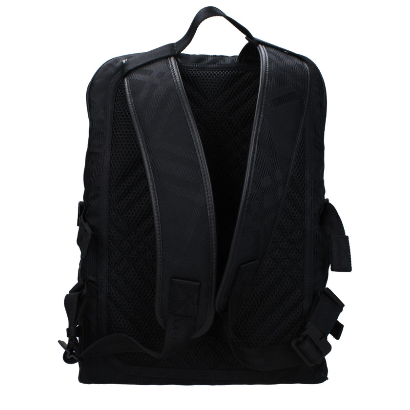 Black Fabric BackpackDescription: The product with MPN 8080840 and code F81781 fabric in black is a backpacks and bumbags designed by Burberry. It has features like side detail, back adjustable straps. Additional Info: Color details: Silver Style: Casual