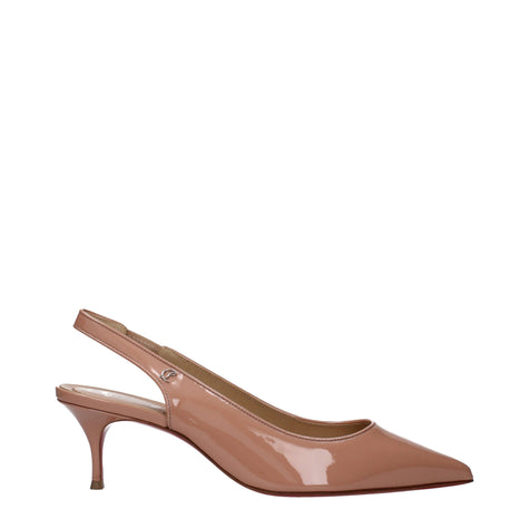 Pink Leather Mid Heel PumpsDescription: The product with MPN 3240482N295 and code F82323 patent leather in pink is a sandals designed by Louboutin. It has features like side logo. Additional Info: Color details: Silver Style: Stylish Closing type: Closure
