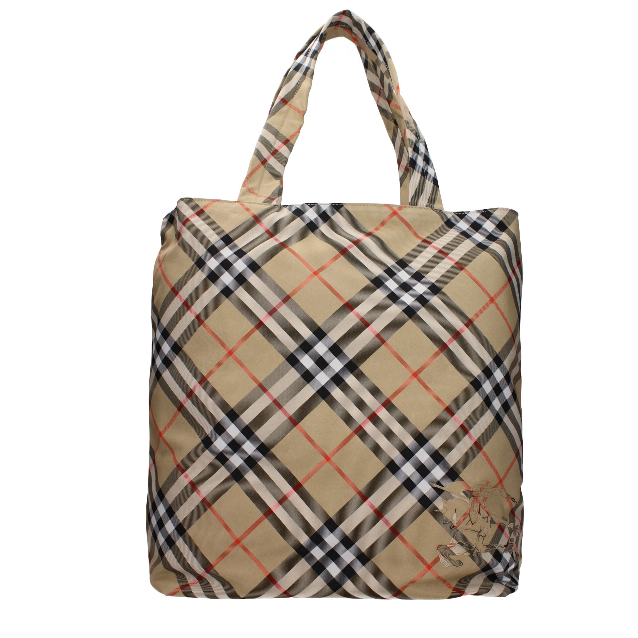 Beige Burberry Synthetic Shoulder Bag with Logo