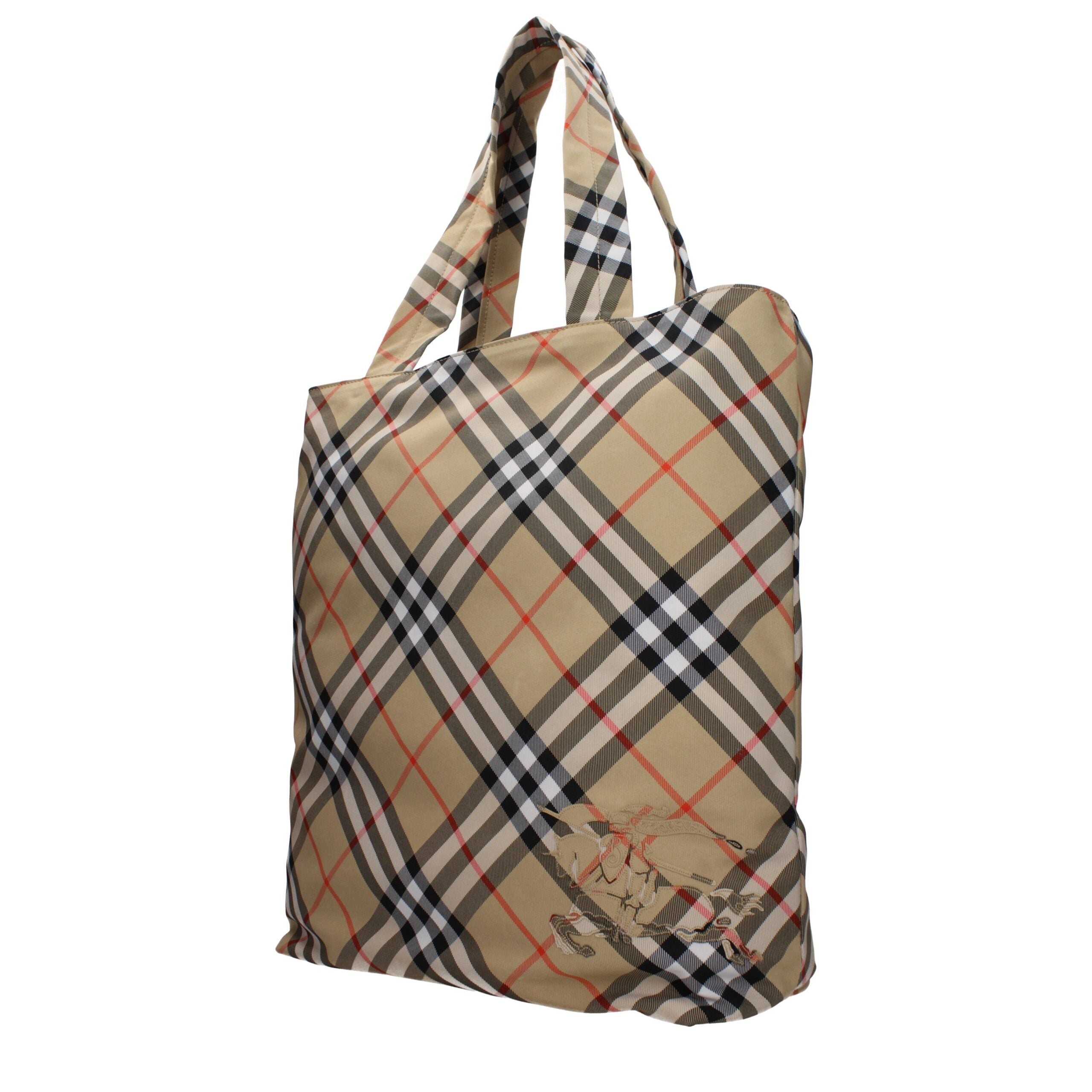 Beige Burberry Synthetic Shoulder Bag with Logo