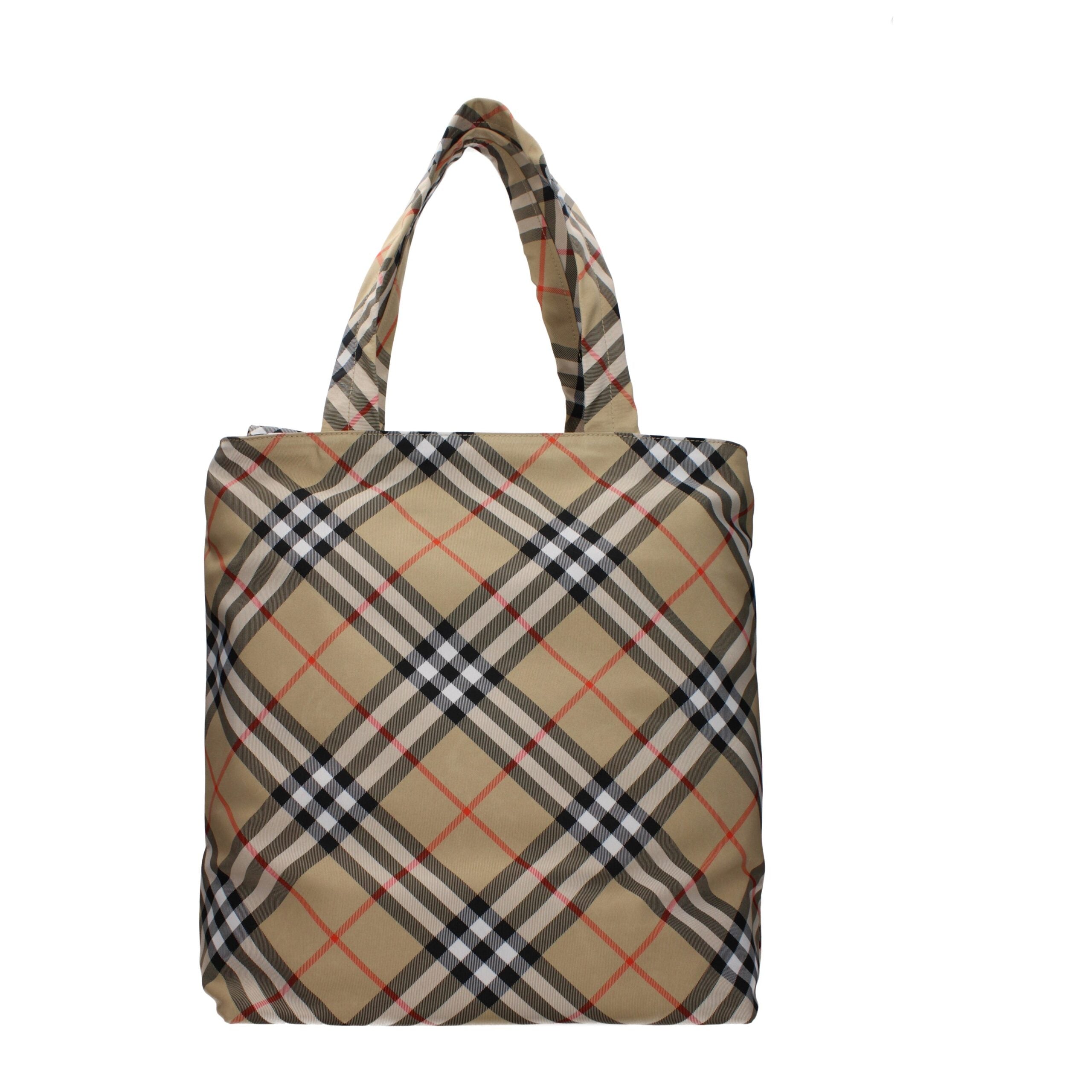 Beige Burberry Synthetic Shoulder Bag with Logo Detail