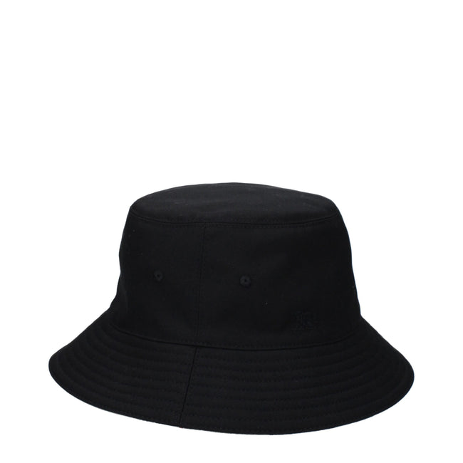 Black Fabric Bucket HatDescription: The product with MPN 8083528 and code F82508 fabric in black is a hats designed by Burberry. It has features like back logo. Additional Info: Composition: 66% polyester – 34% cotton MPN: 8083528 New collection: New Coll