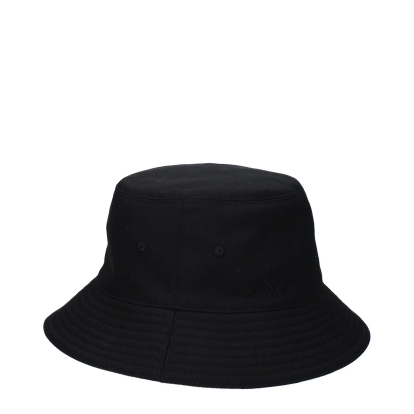 Black Fabric Bucket HatDescription: The product with MPN 8083528 and code F82508 fabric in black is a hats designed by Burberry. It has features like back logo. Additional Info: Composition: 66% polyester – 34% cotton MPN: 8083528 New collection: New Coll