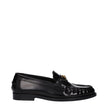 Black Leather Slip-On LoafersDescription: The product with MPN 10121231A087731B00V and code F82515 leather in black is a loafers designed by Versace. It has features like front detail, front logo. Additional Info: Style: Casual Shoe sole: Leather Shoe tip