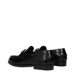 Black Leather Slip-On LoafersDescription: The product with MPN 10121231A087731B00V and code F82515 leather in black is a loafers designed by Versace. It has features like front detail, front logo. Additional Info: Style: Casual Shoe sole: Leather Shoe tip