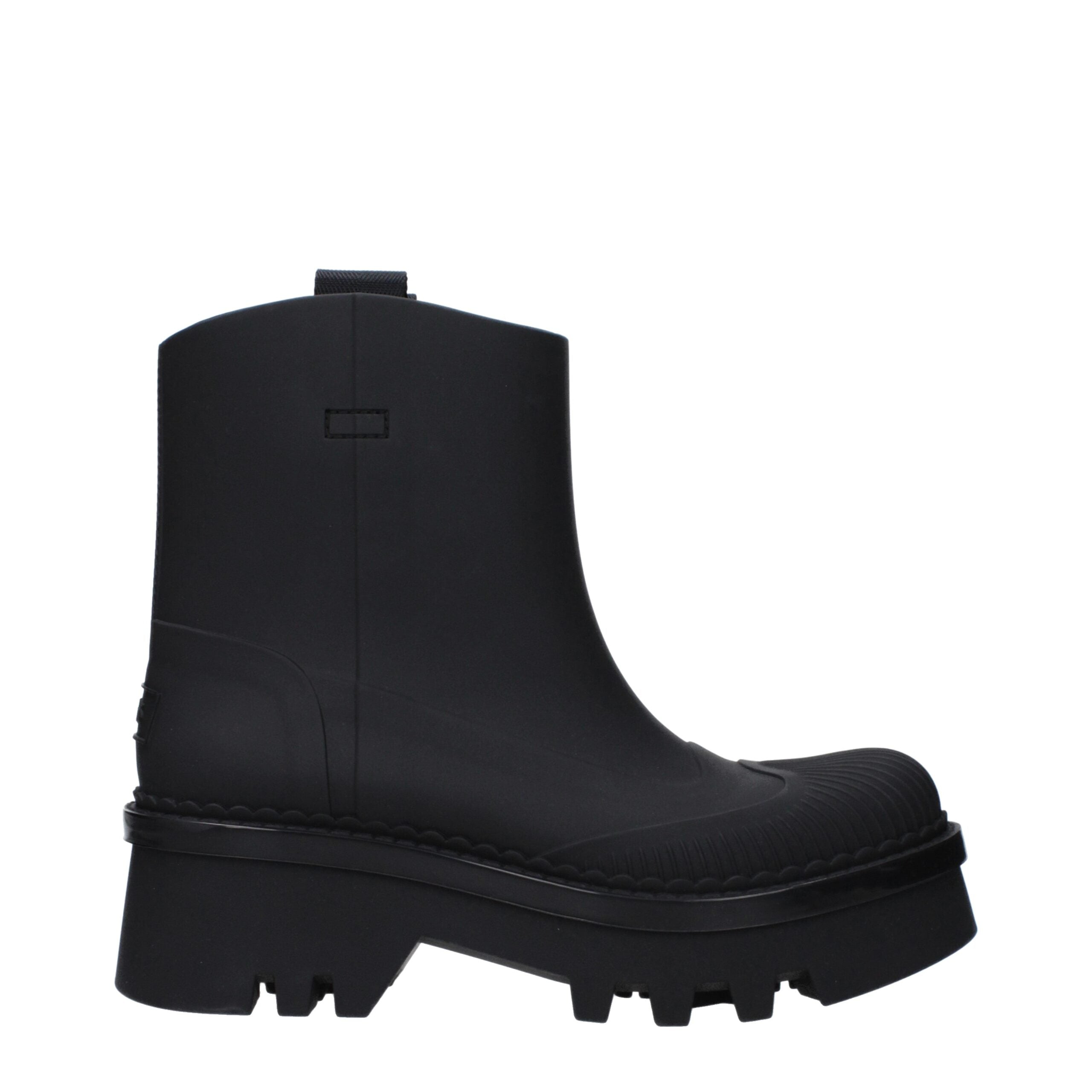 Schwarze Stiefeletten aus Gummi mit Logo von Chloé