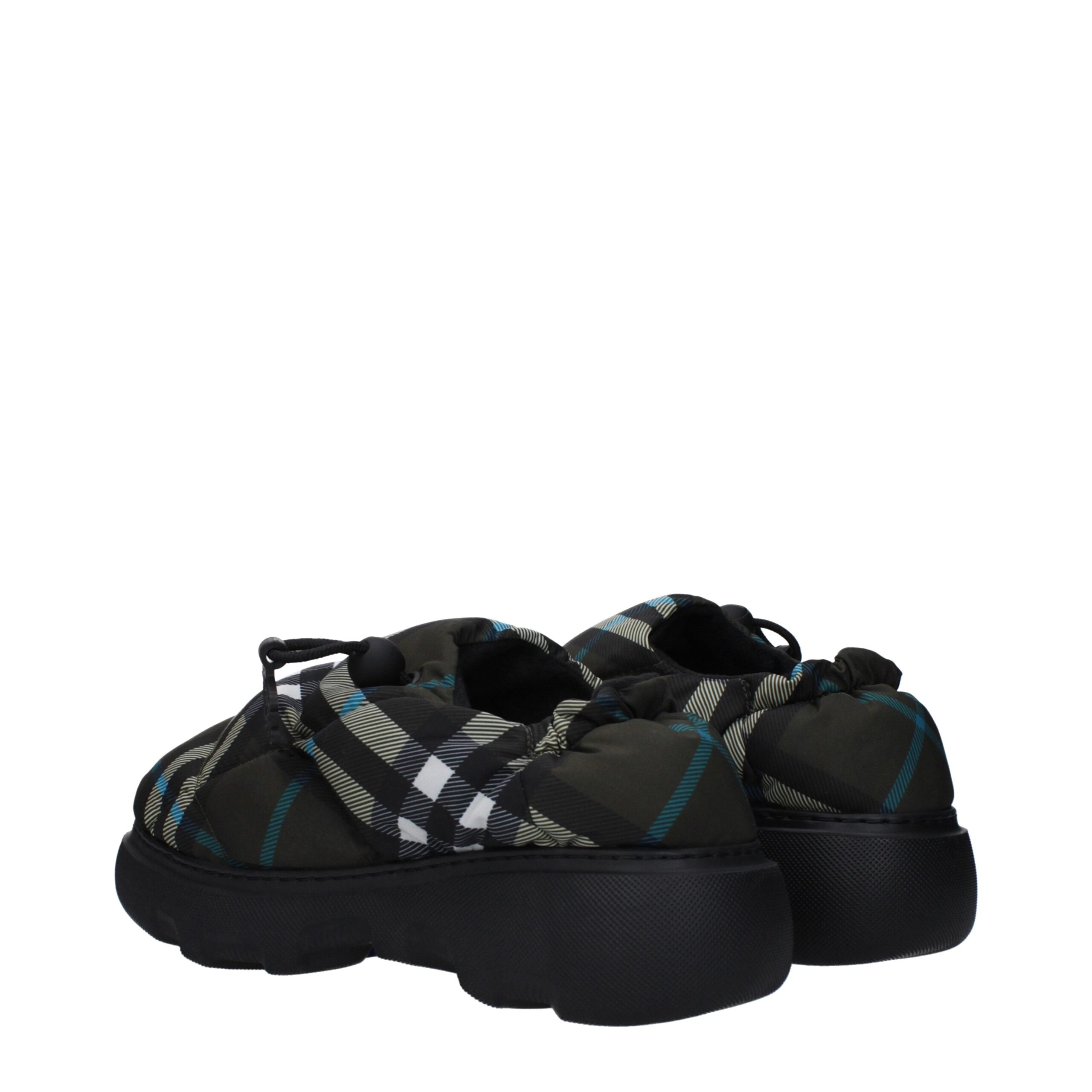 Green Synthetic Slip-On Loafers with Rubber Sole