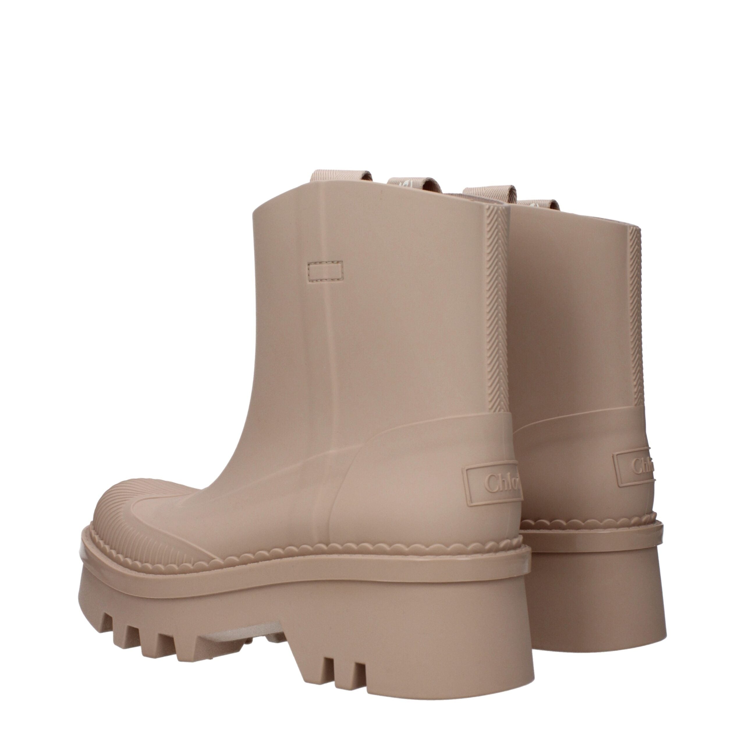 Pinke Ankle Boots aus Synthetik mit Logo hinten
