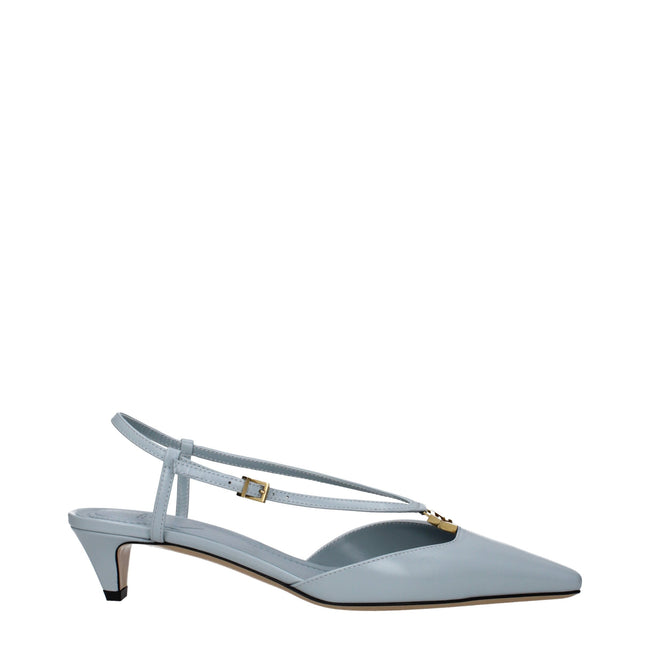 Light Blue Leather Flat SandalsDescription: The product with MPN 8J8580NA7F1EPR and code F82830 leather in heavenly is a sandals designed by Fendi. It has features like front logo. Additional Info: Style: Casual Closing type: Buckle Closure Shoe sole: Lea