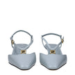 Light Blue Leather Flat SandalsDescription: The product with MPN 8J8580NA7F1EPR and code F82830 leather in heavenly is a sandals designed by Fendi. It has features like front logo. Additional Info: Style: Casual Closing type: Buckle Closure Shoe sole: Lea