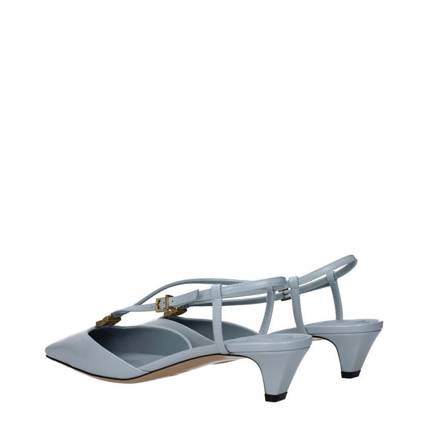 Light Blue Leather Flat SandalsDescription: The product with MPN 8J8580NA7F1EPR and code F82830 leather in heavenly is a sandals designed by Fendi. It has features like front logo. Additional Info: Style: Casual Closing type: Buckle Closure Shoe sole: Lea