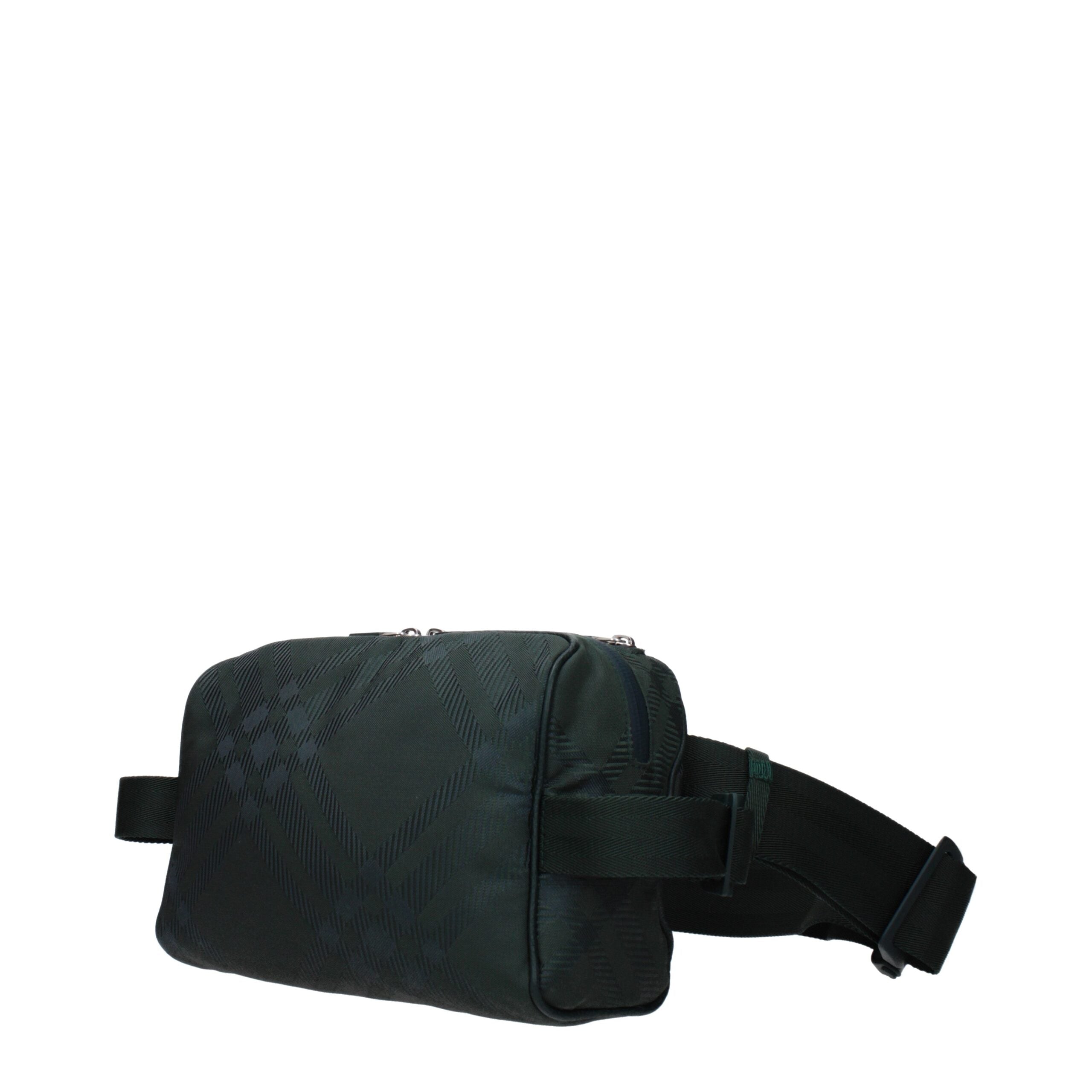 Green Synthetic Backpack with Check Print