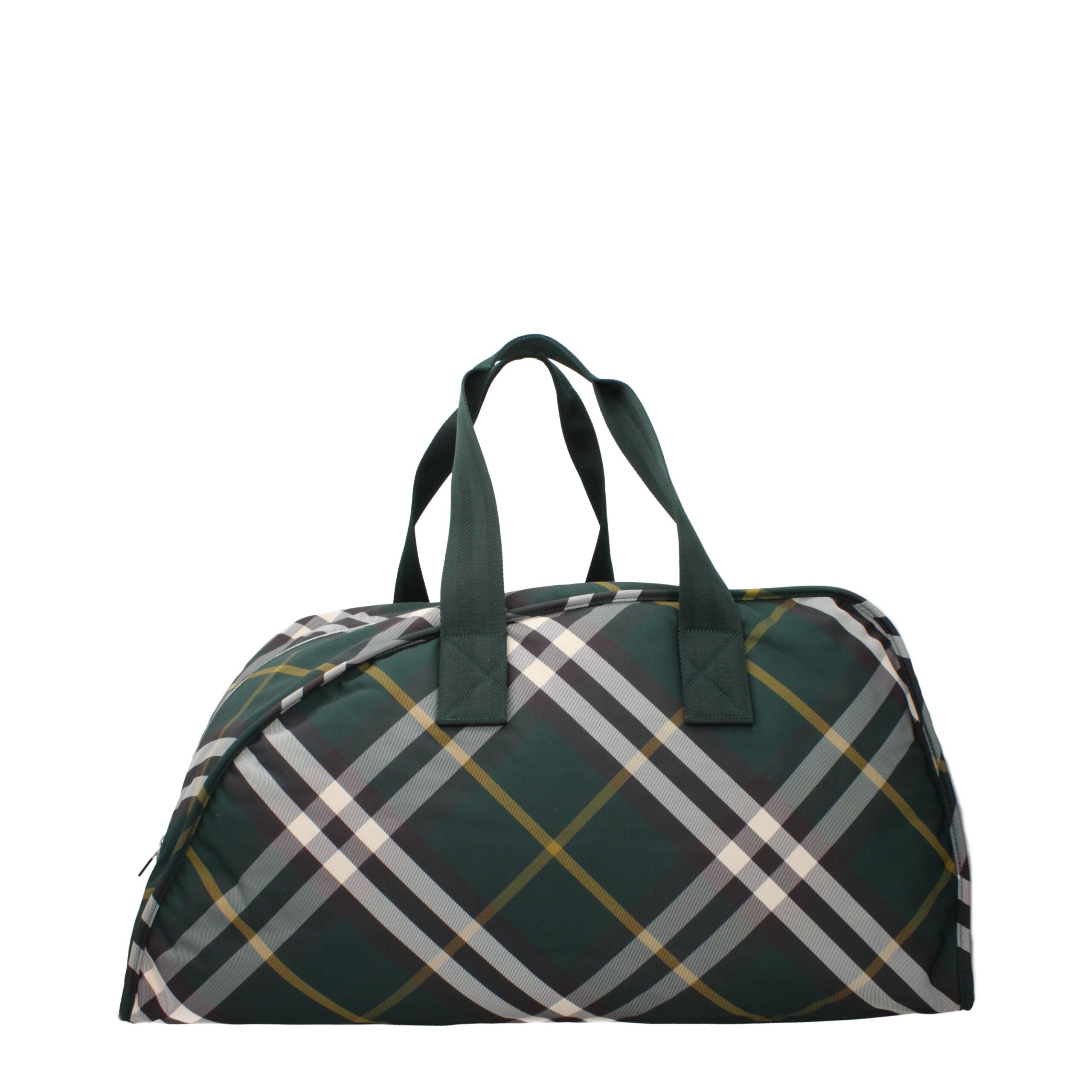Green Fabric Maxi Travel Bag with Zip Closure
