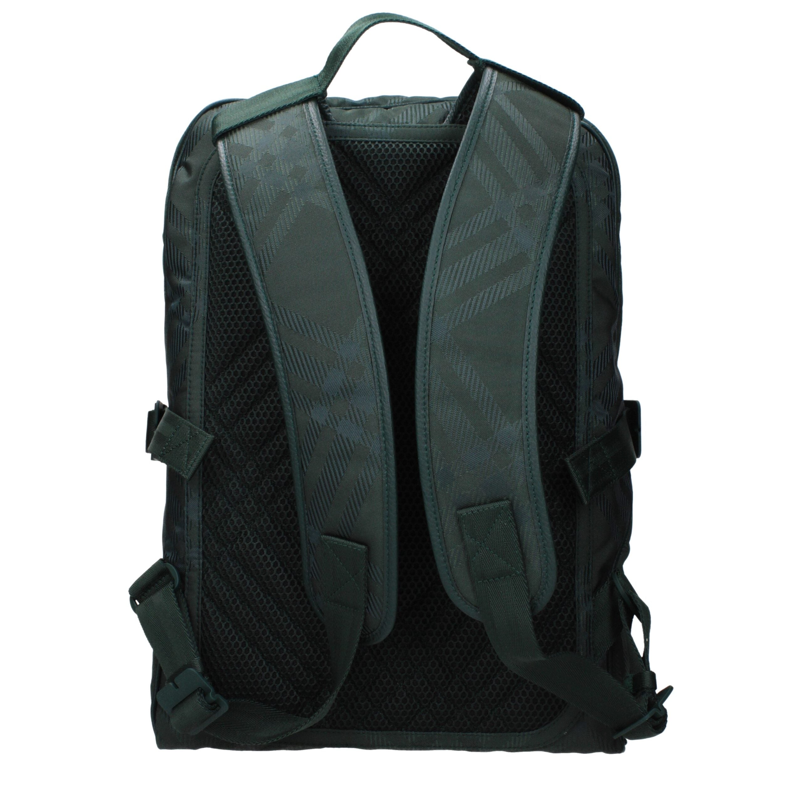 Green Fabric BackpackDescription: The product with MPN 8080841 and code F81781 fabric in green is a backpacks and bumbags designed by Burberry. It has features like side detail, back adjustable straps. Additional Info: Style: Casual Bag size: Large Strap
