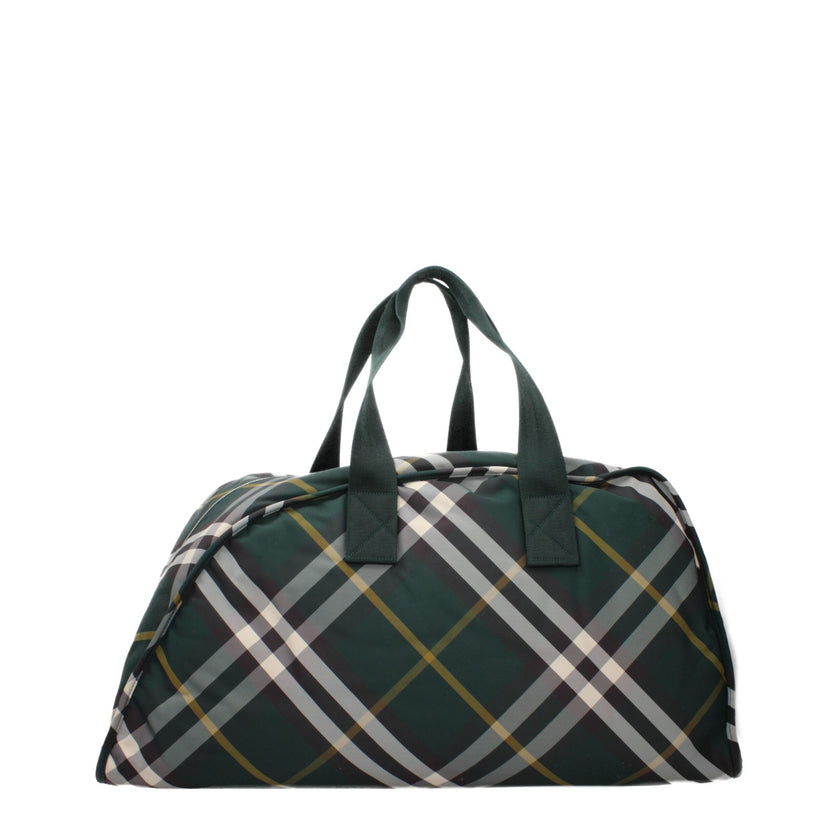 Green Fabric Luggage And TravelDescription: The product with MPN 8083439 and code F82939 fabric in green is a travel bags designed by Burberry. Additional Info: Color details: Silver Style: Casual Bag size: Maxi Handle length: 22 cm Depth: 26 cm Closing t
