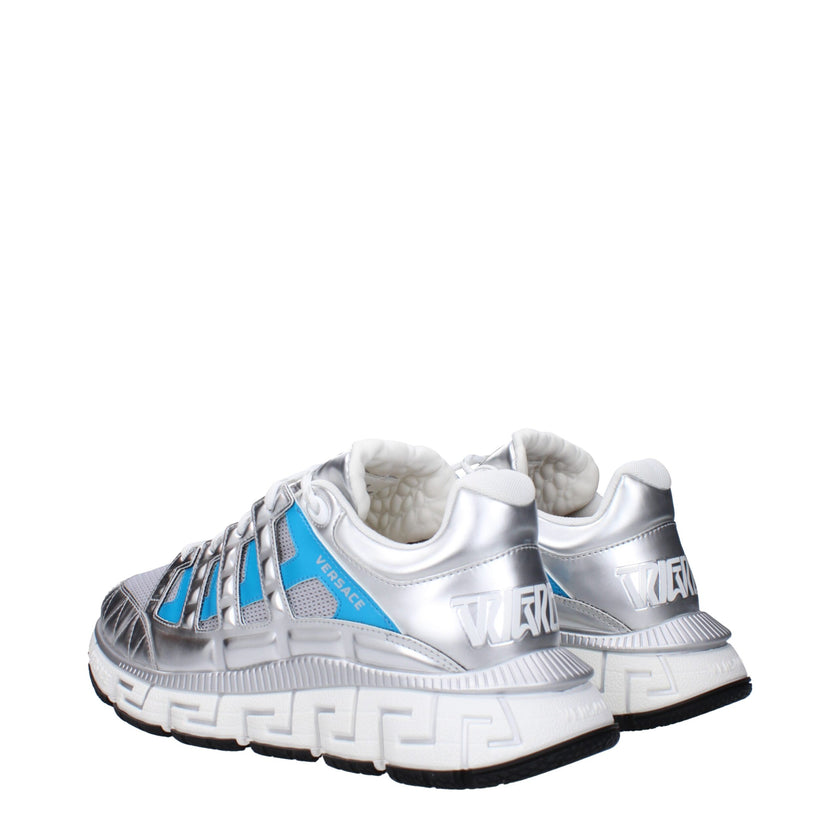 Gray Fabric Athletic SneakersDescription: The product with MPN DSU80941A105186E500 and code F82952 fabric in silver is a sneakers designed by Versace. It has features like front logo, side logo, back logo. Additional Info: Style: Sporty Glam Closing type: