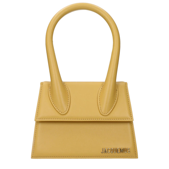Yellow Leather HandbagDescription: The product with MPN 213BA0023060290 and code F80361 leather in yellow is a handbags designed by Jacquemus. It has features like front logo, adjustable shoulder, removable shoulder. Additional Info: Color details: Gold S