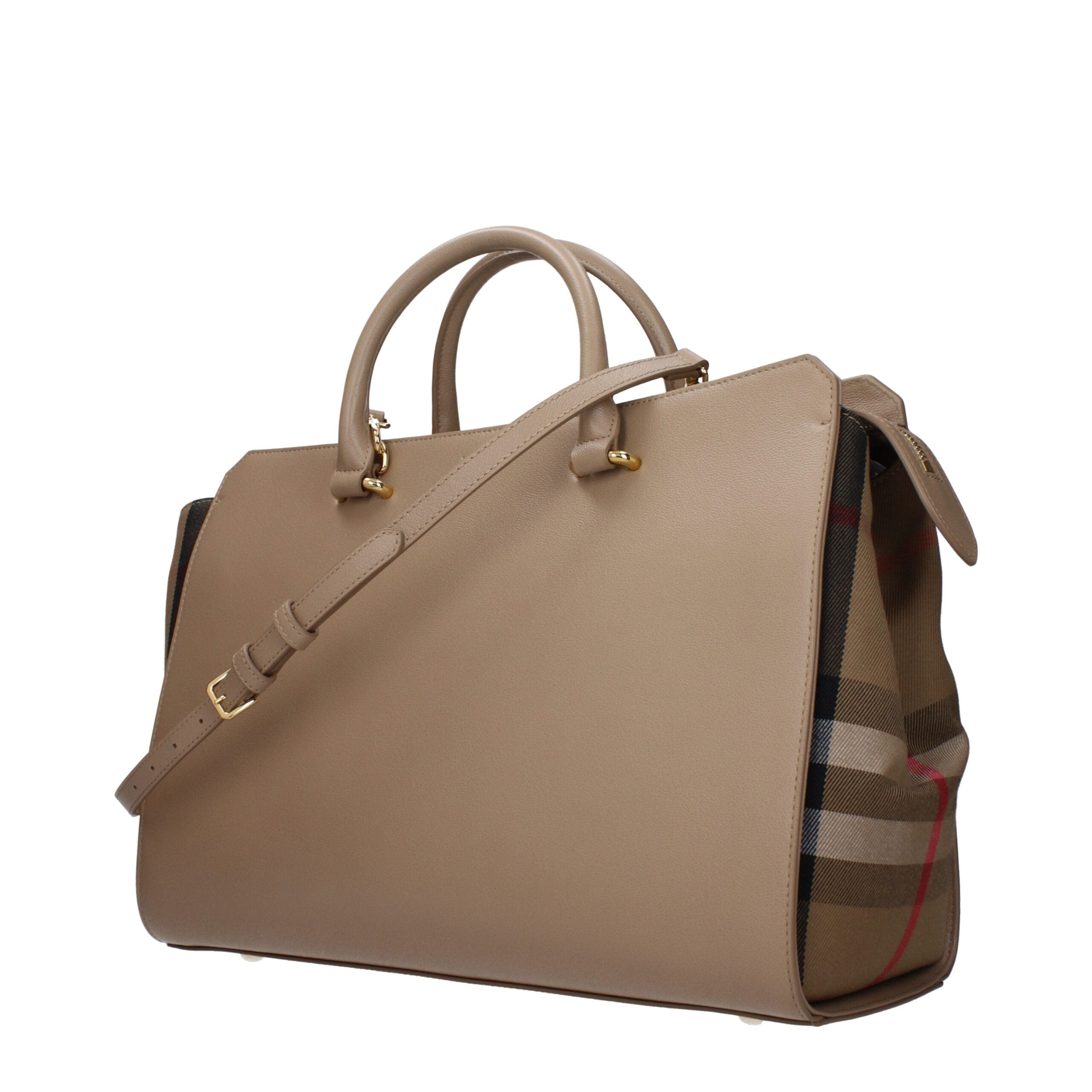 Beige Leather HandbagDescription: The product with MPN 80844MEDIA80 and code F83130 leather in beige is a handbags designed by Burberry. It has features like front logo, adjustable shoulder, removable shoulder. Additional Info: Color details: Gold Style: