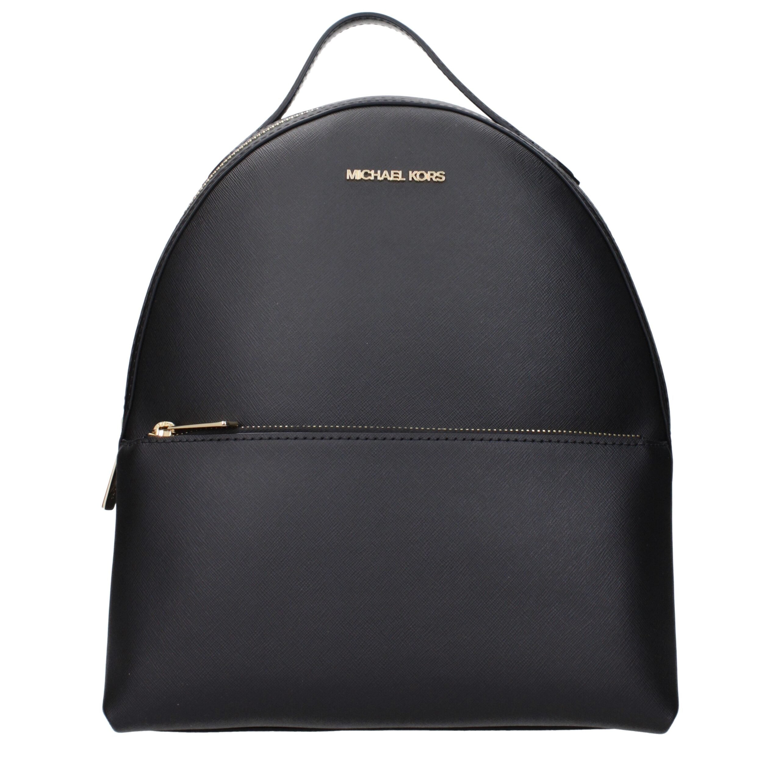 Black Leather BackpackDescription: The product with MPN 35F3G6HB6LBLACK and code F83403 leather in black is a backpacks and bumbags designed by Michael Kors. It has features like front logo, back adjustable straps.Black Leather Backpack${tagsMichael KorsA