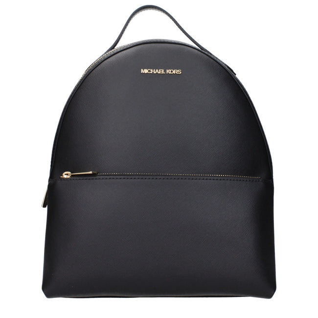 Black Leather BackpackDescription: The product with MPN 35F3G6HB6LBLACK and code F83403 leather in black is a backpacks and bumbags designed by Michael Kors. It has features like front logo, back adjustable straps.Black Leather Backpack${tagsMichael KorsA