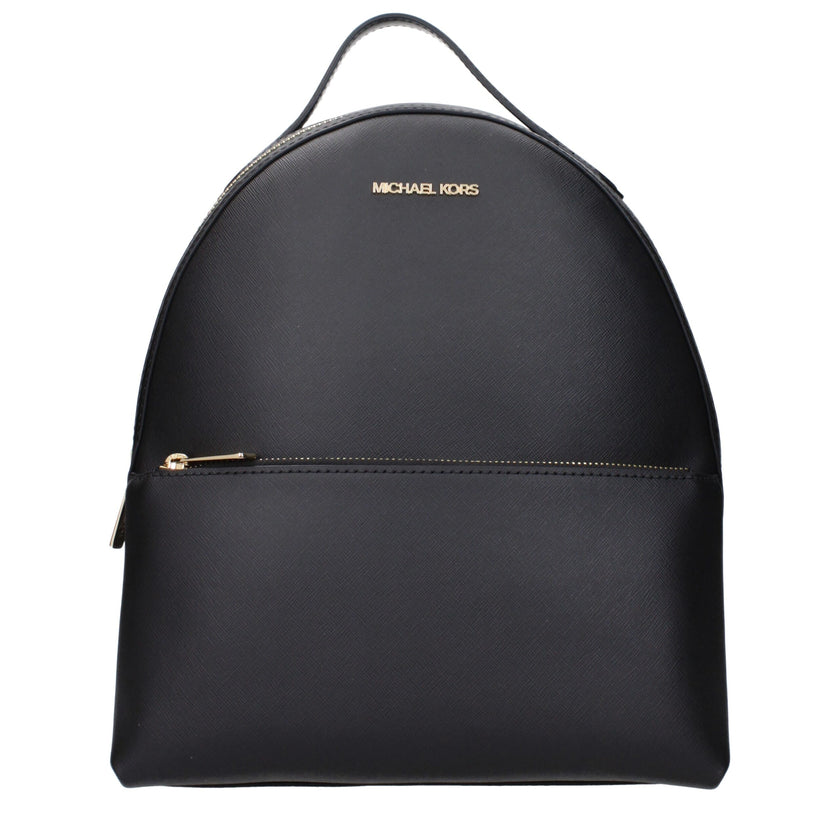 Black Leather BackpackDescription: The product with MPN 35F3G6HB6LBLACK and code F83403 leather in black is a backpacks and bumbags designed by Michael Kors. It has features like front logo, back adjustable straps.Black Leather Backpack${tagsMichael KorsA