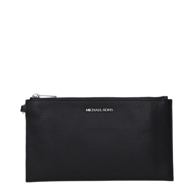 Black Leather Clutch BagDescription: The product with MPN 35S4STVW3LBLACK and code F83404 leather in black is a clutches designed by Michael Kors. It has features like front logo.Black Leather Clutch Bag${tagsMichael KorsAulae Black Leather Clutch Bag Mic
