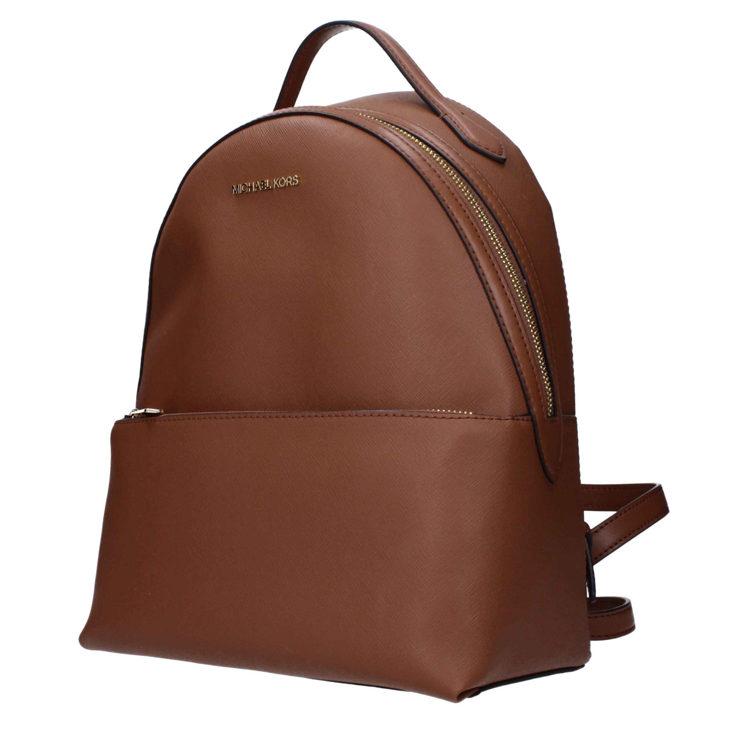 Brown Leather BackpackDescription: The product with MPN 35F3G6HB6LLUGGAGE and code F83403 leather in brown is a backpacks and bumbags designed by Michael Kors. It has features like front logo, back adjustable straps.Brown Leather Backpack${tagsMichael Kor
