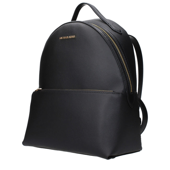 Black Leather BackpackDescription: The product with MPN 35F3G6HB6LBLACK and code F83403 leather in black is a backpacks and bumbags designed by Michael Kors. It has features like front logo, back adjustable straps.Black Leather Backpack${tagsMichael KorsA