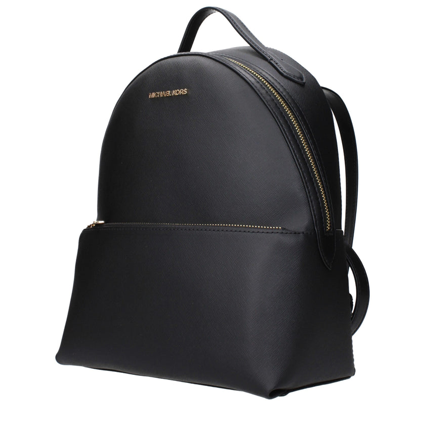 Black Leather BackpackDescription: The product with MPN 35F3G6HB6LBLACK and code F83403 leather in black is a backpacks and bumbags designed by Michael Kors. It has features like front logo, back adjustable straps.Black Leather Backpack${tagsMichael KorsA