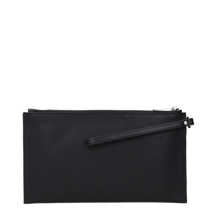 Black Leather Clutch BagDescription: The product with MPN 35S4STVW3LBLACK and code F83404 leather in black is a clutches designed by Michael Kors. It has features like front logo.Black Leather Clutch Bag${tagsMichael KorsAulae Black Leather Clutch Bag Mic