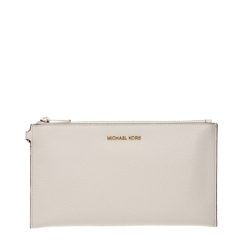 Beige Leather Clutch BagDescription: The product with MPN 35S4GTVW3LLTCREAM and code F83408 leather in beige is a clutches designed by Michael Kors. It has features like front logo.Beige Leather Clutch Bag${tagsMichael KorsAulae Beige Leather Clutch Bag M