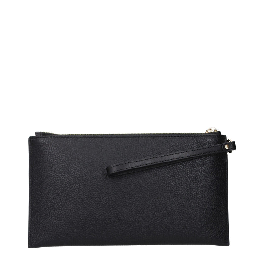Black Leather Clutch BagDescription: The product with MPN 35S4GTVW3LBLACK and code F83408 leather in black is a clutches designed by Michael Kors. It has features like front logo.Black Leather Clutch Bag${tagsMichael KorsAulae Black Leather Clutch Bag Mic