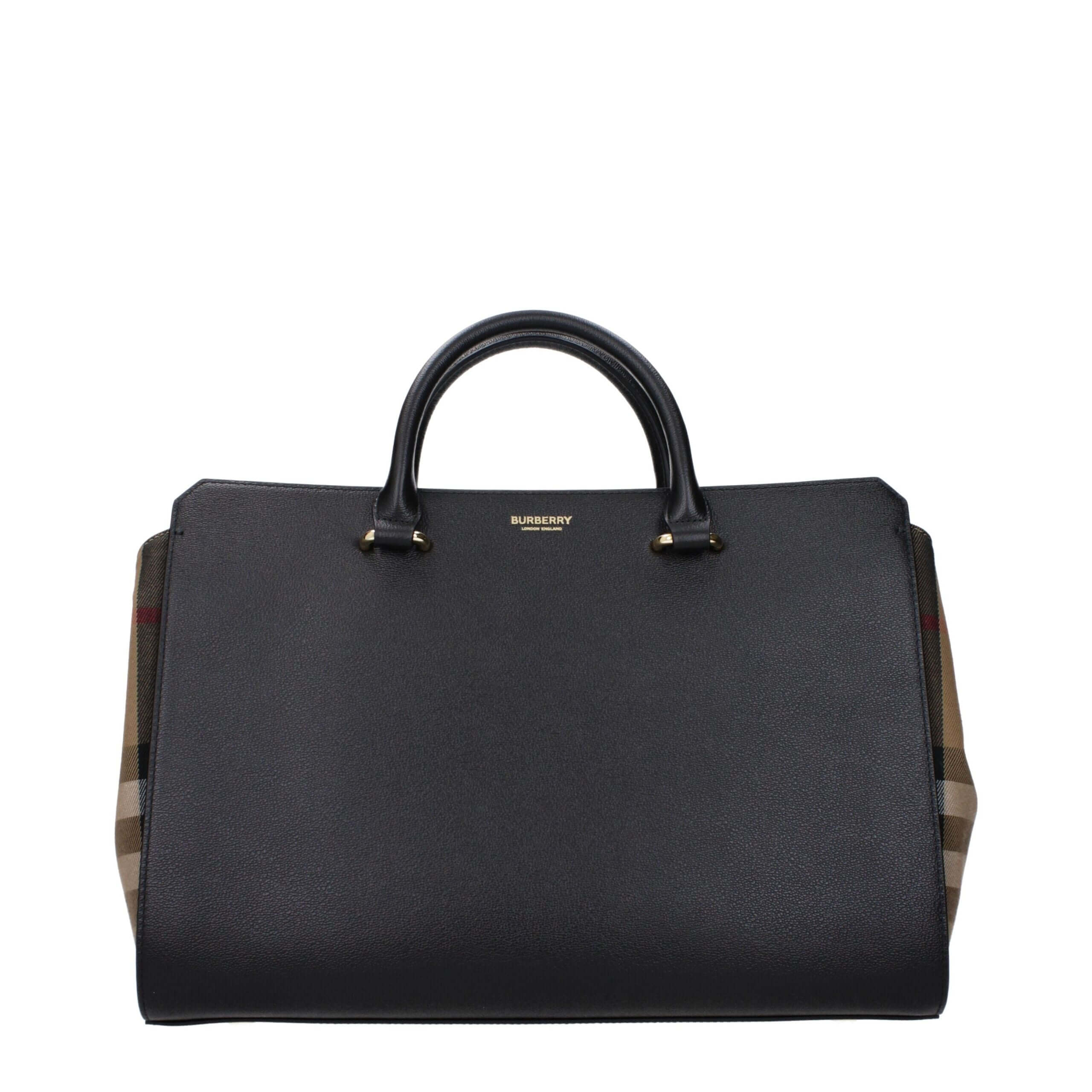 Black Leather HandbagDescription: The product with MPN 8084022 and code F83496 leather in black is a handbags designed by Burberry. It has features like front logo, adjustable shoulder, removable shoulder.Black Leather Handbag${tagsBurberryAulae Black Lea