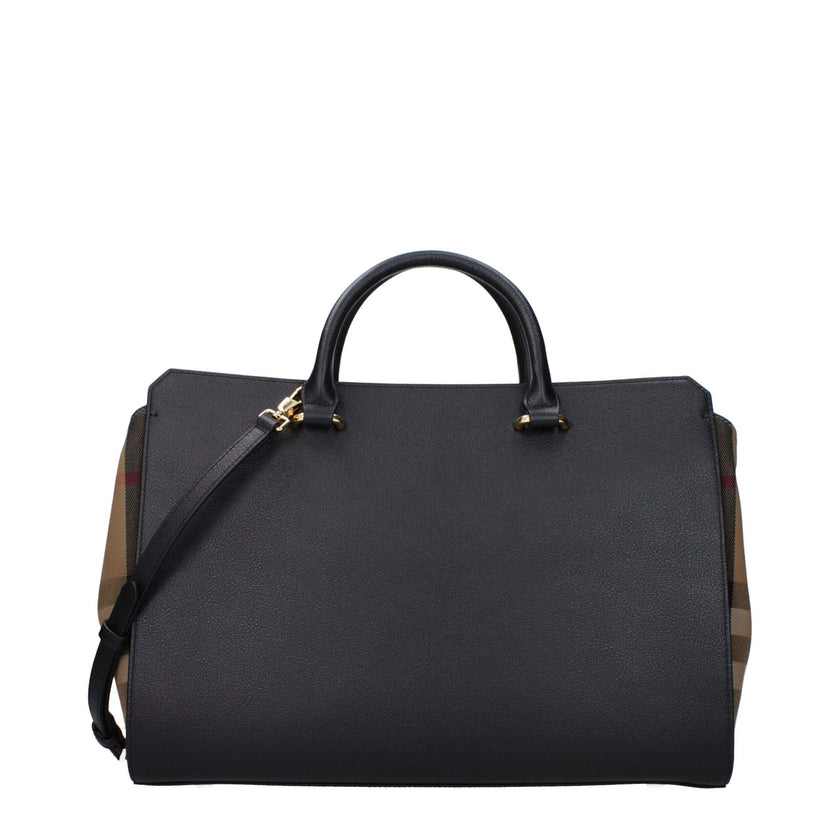 Black Leather HandbagDescription: The product with MPN 8084022 and code F83496 leather in black is a handbags designed by Burberry. It has features like front logo, adjustable shoulder, removable shoulder.Black Leather Handbag${tagsBurberryAulae Black Lea