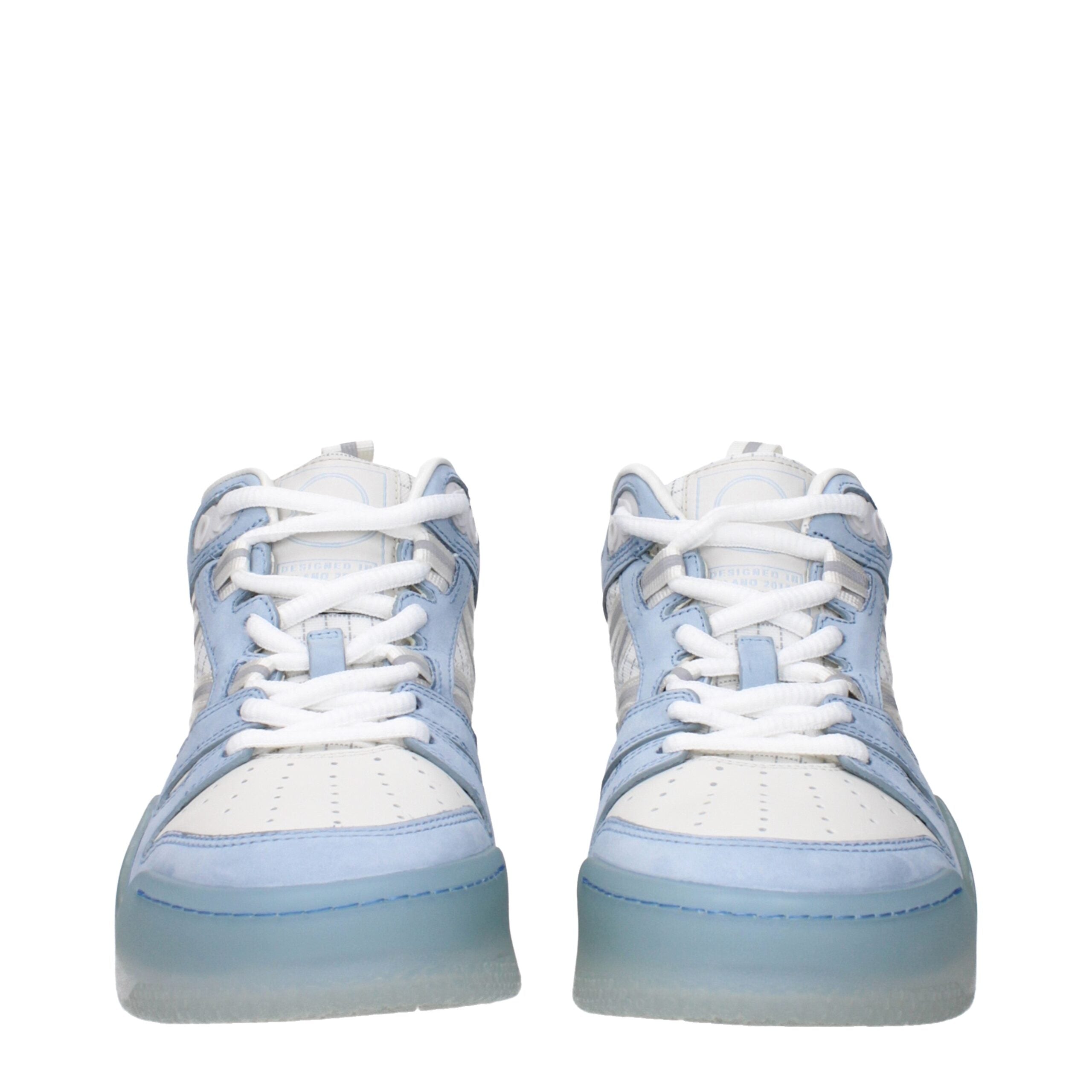 Weiße Leder-High-Top-Sneaker mit Logo-Details